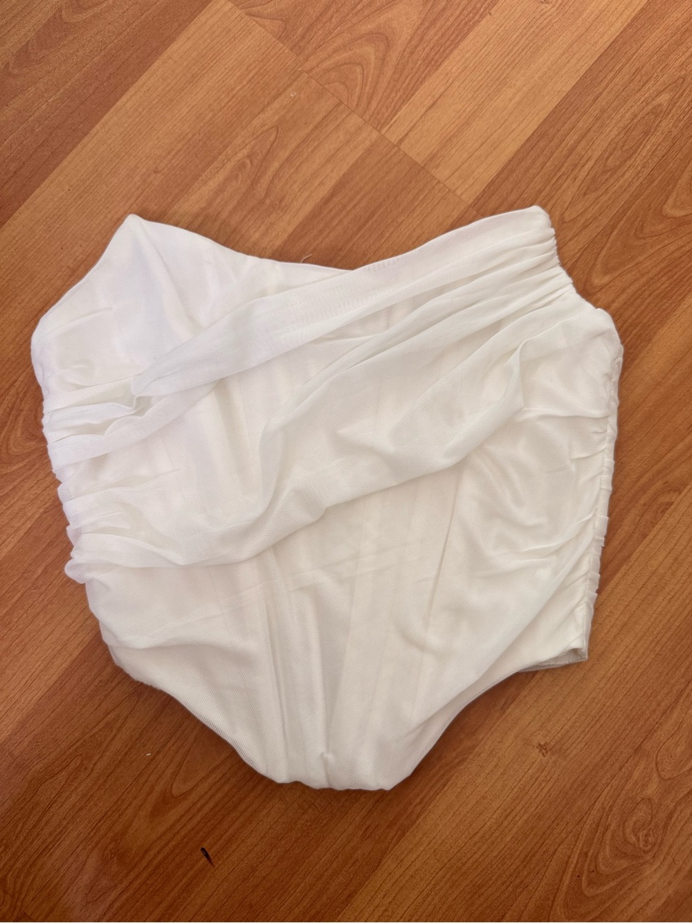 White Ruched Bustier Corset Top